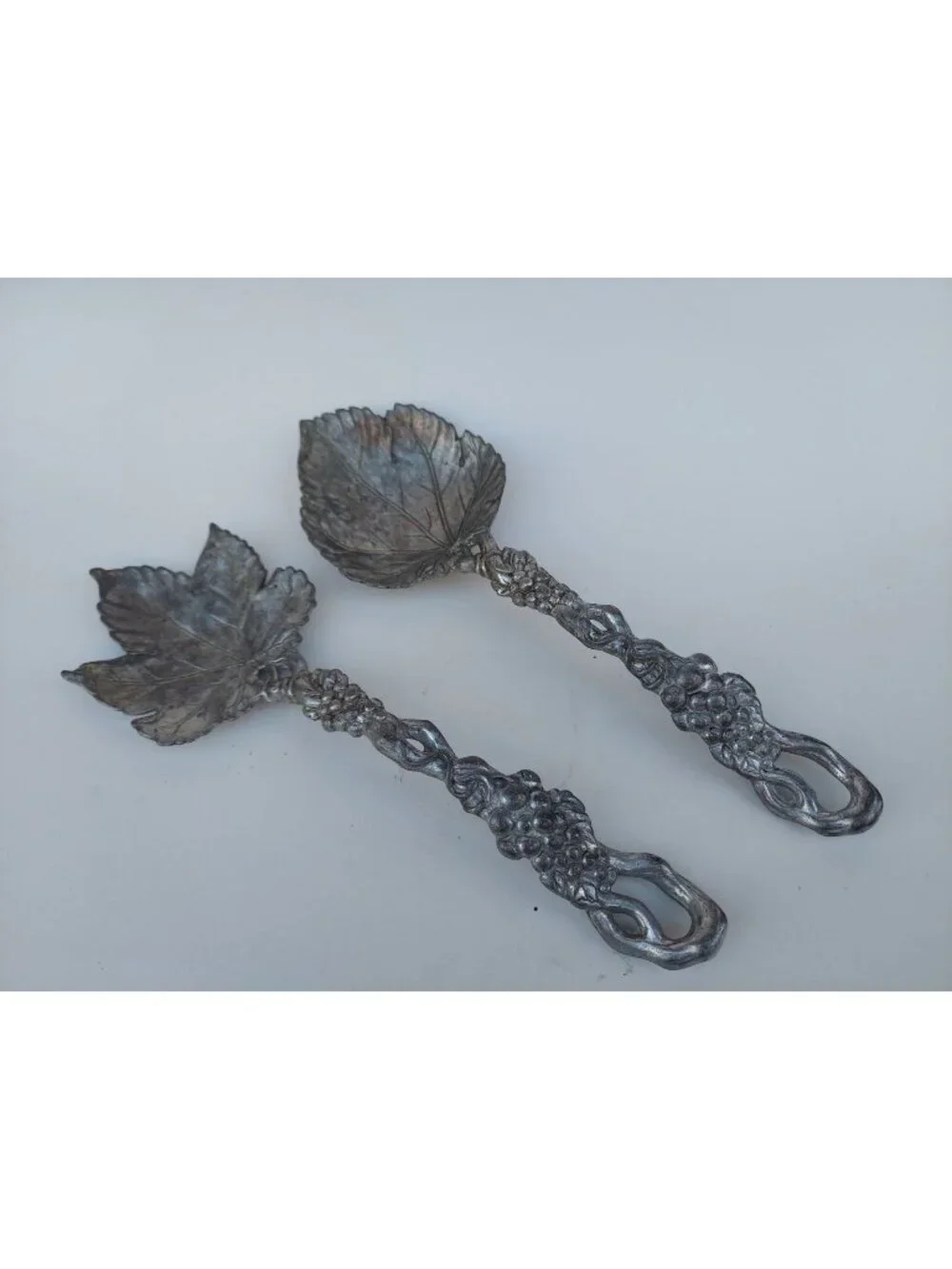 Arthur Court Grape Vine Leaf Salad Serving Fork & Spoon Set